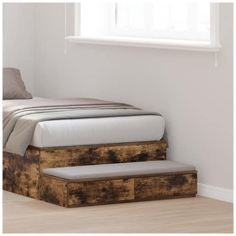 Cassetti da letto Rovere affumicato 80x36.5x16.5 cm Legno ingegnerizzato - Foto 2