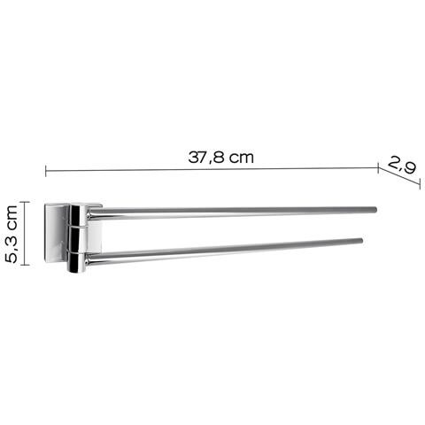 Portasalviette A Snodo Da Muro In Acciaio Inox Aisi 304 E Cromall Fj23 Serie Fuji Cromato - Foto 2