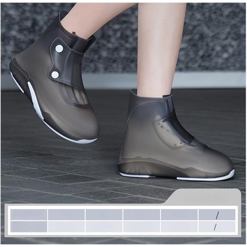 Copriscarpe Antipioggia Antiscivolo Impermeabili - Sovrascarpe Riutilizzabili In Pvc Black&white Xl - Foto 4