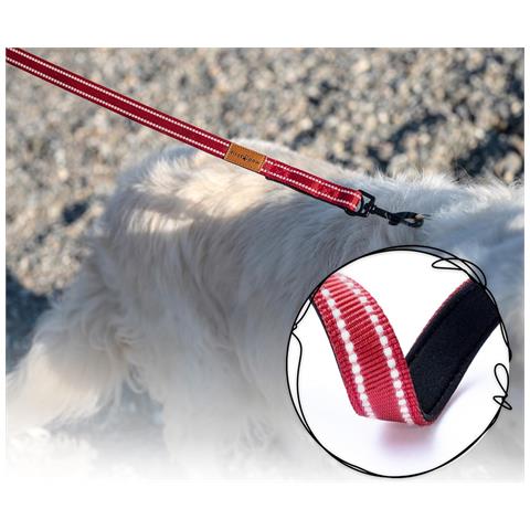 Guinzaglio Per Cani Regolabile Imbottito Riflettente 2 M Rosso - Foto 4