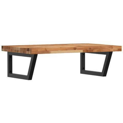 Ripiano A Parete Per Lavabo In Acciaio E Massello Di Acacia - Foto 1