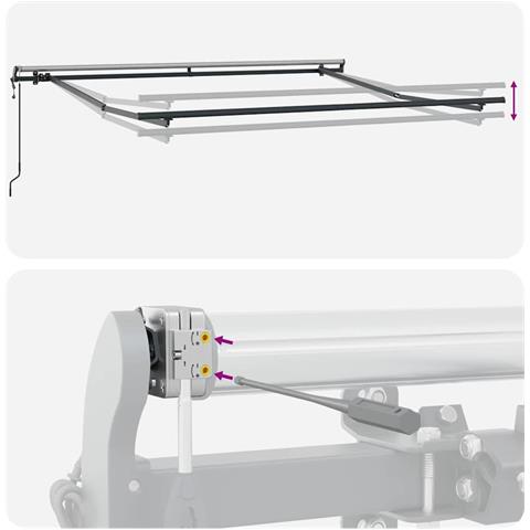 Tenda da Sole Antracite 3 x 2,5 m Metallo - Foto 9