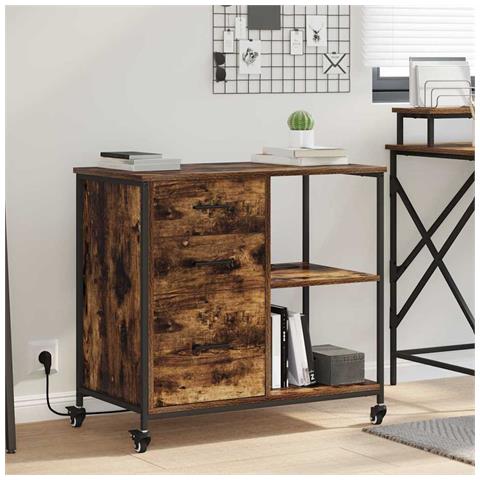 Mobile per Ufficio con ruota Rovere fumo 76 x 41 x 72 cm - Foto 2