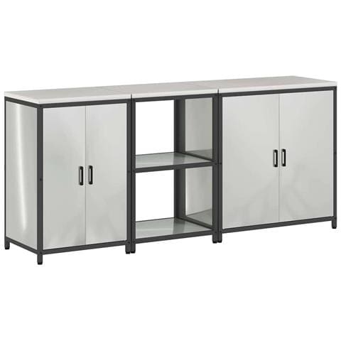 Set di Stoccaggio per Cucina 3 pcs Argento 210 x 50 x 92 cm - Foto 1