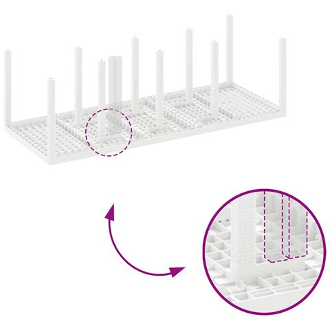 Set da Pranzo per Giardino 11 pcs Bianco Rattan Polt - Foto 9