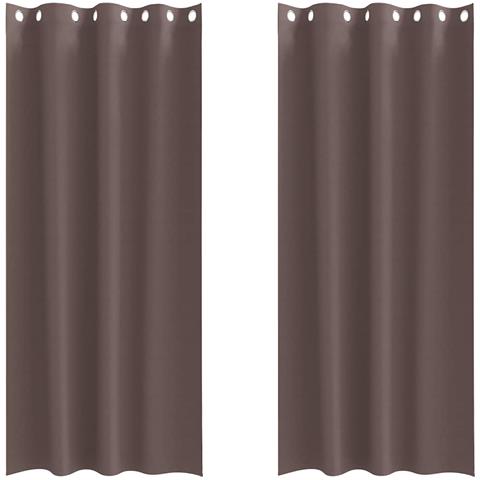 Tende con tende 2 pcs Marrone scuro 225x140cm Poliestere - Foto 1
