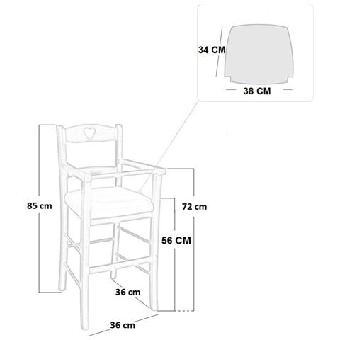 Seggiolone In Legno Color Ciliegio Con Seduta Imbottita In Similpelle Lilla - Foto 2