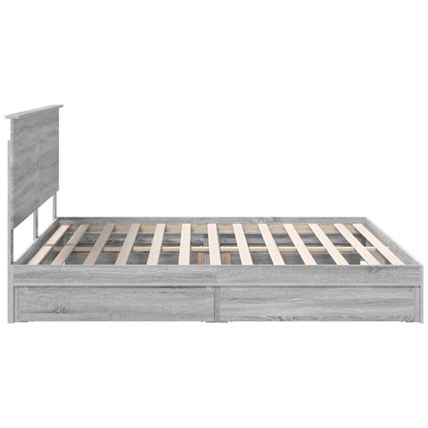 Letto con Contenitore con testiera Grigio Sonoma 200 x 200 cm - Foto 9