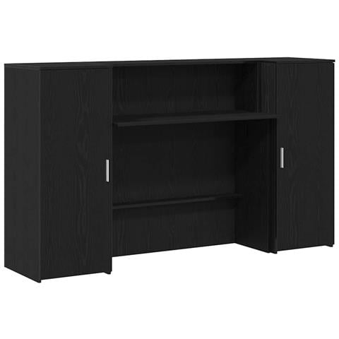 Scrivania per Reception Rovere Nero 180x50x103,5 cm in Legno di Argilla - Foto 1