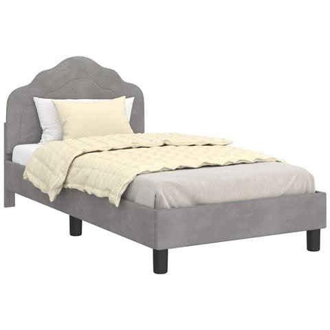 Struttura letto bambini con testata Grigio Chiaro 80 x 160 cm - Foto 1