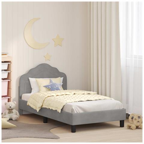 Struttura letto bambini con testata Grigio Chiaro 80 x 160 cm - Foto 2