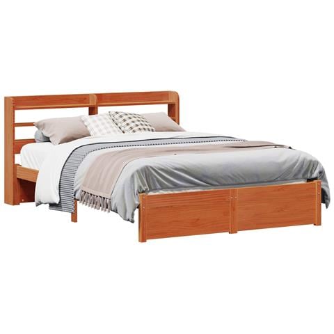 Struttura del letto con testiera Marrone cerato 150 x 200 cm - Foto 1