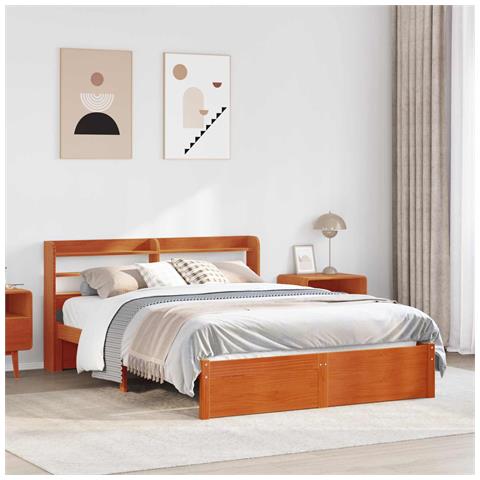 Struttura del letto con testiera Marrone cerato 150 x 200 cm - Foto 2