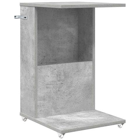 Tavolo laterale con ruota Grigio cemento 40 x 35 x 60 cm - Foto 1