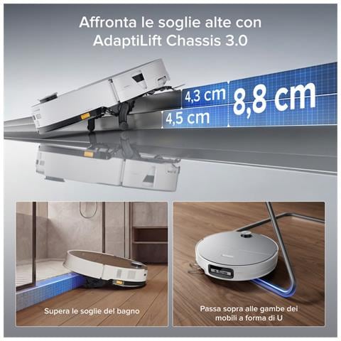 Saros 20 Sonic Robot Aspirapolvere 36.000Pa, Motore HyperForce, Doppio Sistema Anti-Groviglio, AdaptiLift Chassis Supera Soglie da 8,8 cm, Nuova RockDock, Pianificazione Vocale SmartPlan 3.0, Bianco - Foto 9