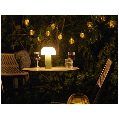 Lampada Led Solare Ricaricabile Soham In Pp Bianco E Verde Ø15 Cm - Foto 5