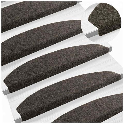 Tappetini per scale autoadesivi Semicircolare 15 pcs Antracite - Foto 2