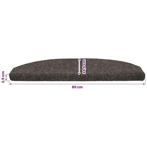 Tappetini per scale autoadesivi Semicircolare 15 pcs Antracite - Foto 9