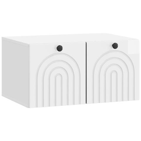 Mobile Porta TV da Muro Bianco Lucido 59,5 x 41 x 30 cm - Foto 1