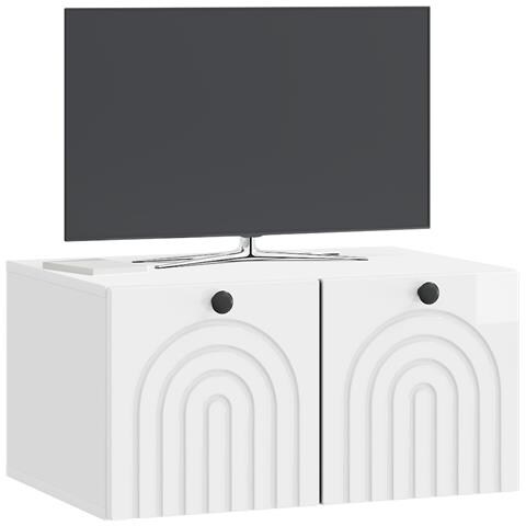 Mobile Porta TV da Muro Bianco Lucido 59,5 x 41 x 30 cm - Foto 2