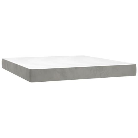 Materasso a Molle Insacchettate Rigidità Media Grigio Chiaro 193x203x20 cm King in Velluto - Foto 1