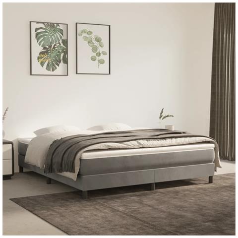 Materasso a Molle Insacchettate Rigidità Media Grigio Chiaro 193x203x20 cm King in Velluto - Foto 2