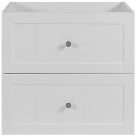 Mobile sottolavabo da 80 cm Kaschmir, Lavabo sospeso, Piano di lavoro effetto marmo bianco - Foto 5