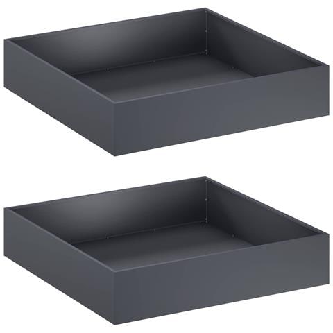 Vaso da giardino 2 pz Antracite 80 x 80 x 20 cm - Foto 1
