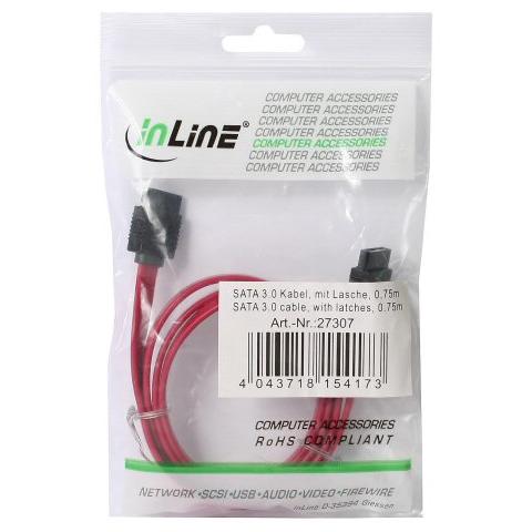 Cavo di Connessione con Sicurezza SATA III Rossa M / M 0.3 m 27303 - Foto 2