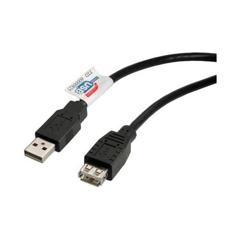 Cavo per trasferimento dati - USB - 80 cm - 1 x Tipo A Maschio USB - 1 x Tipo A Femmina USB - Cavo estensione - Nero - Foto 1