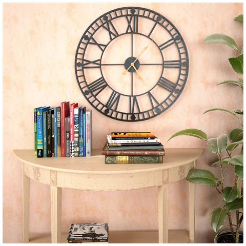 Orologio Da Parete Vintage Al Quarzo In Metallo 60 Cm Xxl - Foto 6