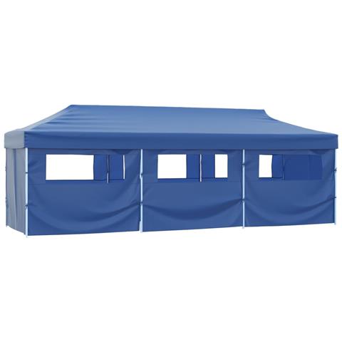 Tenda Pieghevole Pop-up Con 8 Pareti Laterali 3x9 M Blu - Foto 1