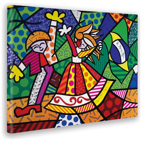 Giallobus Quadro Stampa su Tela Canvas 50 X 70 Cm Romero Britto Campagna Giallobus Quadro Stampa su Tela Canvas 50 X 70 Cm Romero Britto Campagna