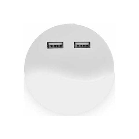 V-tac Pro Vt-84 Punto Luce 0,45w Led Night Light Segnapasso Rotondo Chip Samsung Con Crepuscolare 3000k + Porte Usb Ip20 - Sku 505 - Foto 1