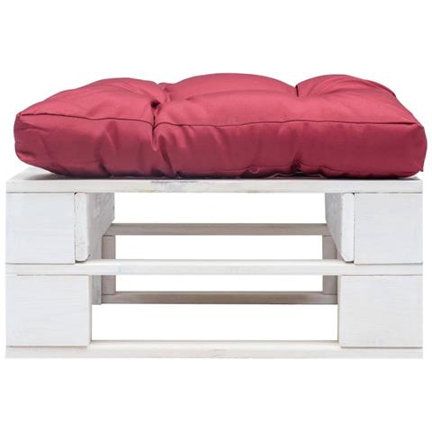 Divano Da Giardino A Pallet Con Cuscino Rosso Legno Bianco - Foto 2