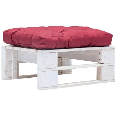 Divano Da Giardino A Pallet Con Cuscino Rosso Legno Bianco - Foto 1