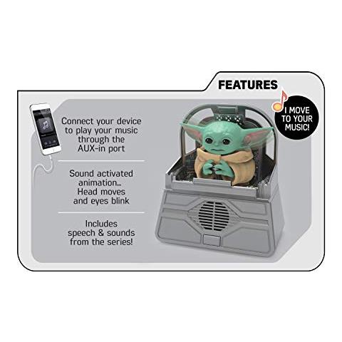 Star Wars MD-067BY. FEv0 Mandaloriano Il Bambino Speaker Voice Activated (Grigio)  - Foto 2