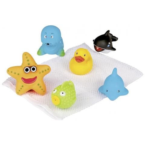 Happy People 40156 Happy Baby - Pupazzetti In Gomma Per Il Bagnetto, Con Chiusura Con Elastico Sacchetto Annuncio - Foto 3