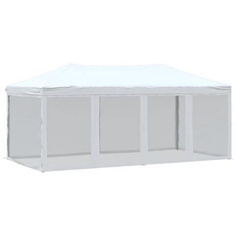 Tenda Per Feste Pieghevole Con Pareti Laterali Bianco 3x6 M - Foto 1