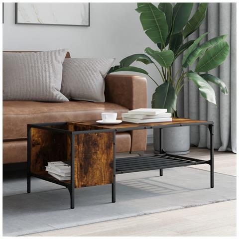 Tavolino Salotto Ripiano Rovere Fumo 100x51x40cm Multistrato - Foto 3