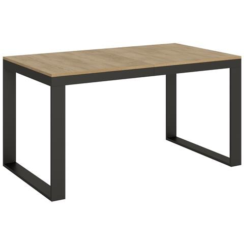 Tavolo Allungabile 90x160/420 Cm Tecno Evolution Telaio Antracite - Quercia Natura - Foto 6