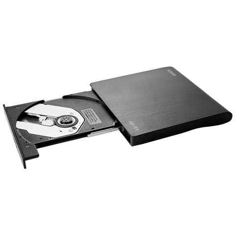 AK-59 External slim CD /DVD Recorder R /RW - USB-C /USB-A black lettore di disco ottico DVD±RW Nero - Foto 2