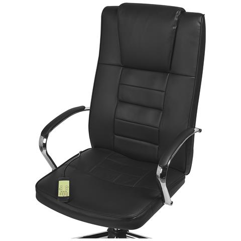 Poltrona Massaggiante Con Riscaldatore Grandeur Pelle Sintetica Nero - Foto 8