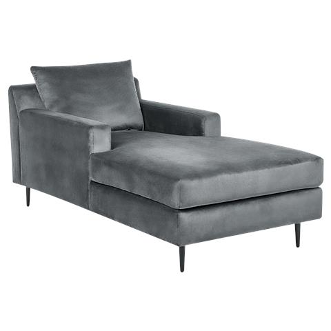 Chaise Longue Gueret Velluto Grigio - Foto 8