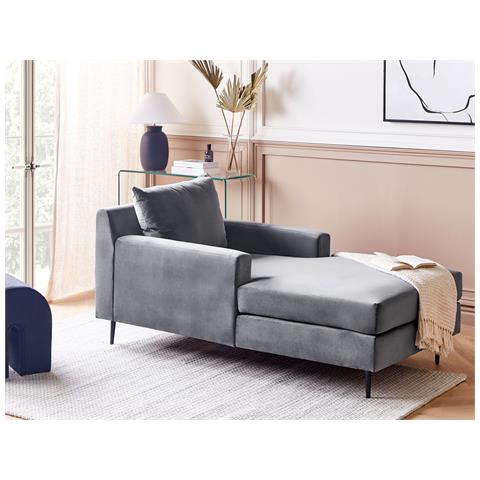 Chaise Longue Gueret Velluto Grigio - Foto 1