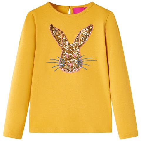 Maglietta Da Bambina A Maniche Lunghe Ocra 116 - Foto 1