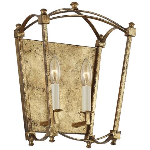 Applique Industrial Nordico Thayer Acciaio Doratura Anticata 2 Luci E14 - Foto 1