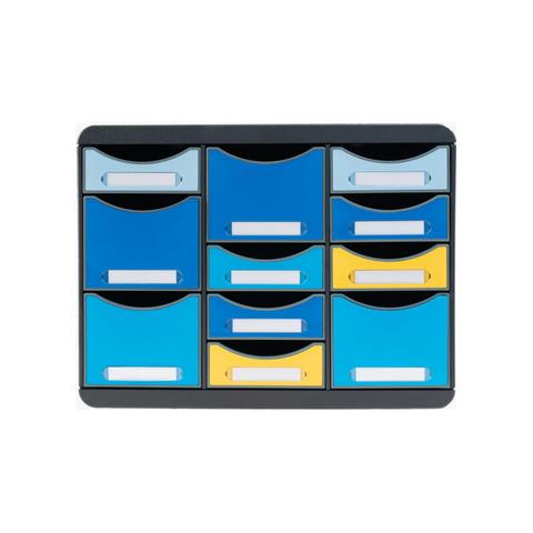 3137202D organizzatore per cassetto di scrivania Plastica Nero, Blu, Giallo - Foto 1