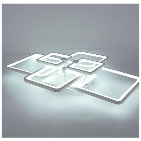 Plafoniera Led Luce Bianca 6500k Lampadario 6 Quadrati 70 Watt Quadrato Moderno - Foto 2