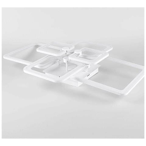 Plafoniera Led Luce Bianca 6500k Lampadario 6 Quadrati 70 Watt Quadrato Moderno - Foto 3
